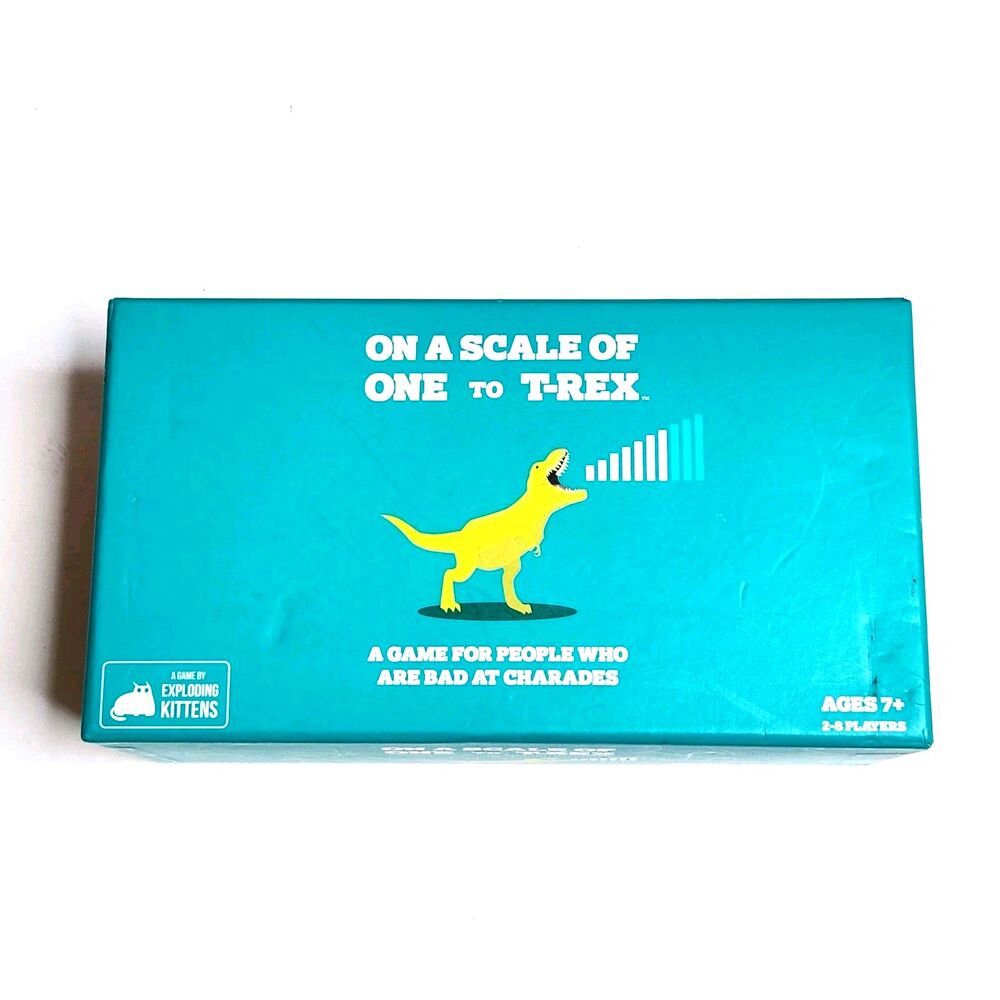 On a Scale of One to T-Rex Card Game – Exploding Kittens Party Game Complete